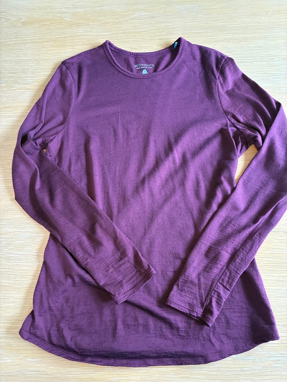 Segments-Merino Wool-Base Layer-Long Sleeve-Wine-Red-Winter-Ski-Fall-Outdoors-S